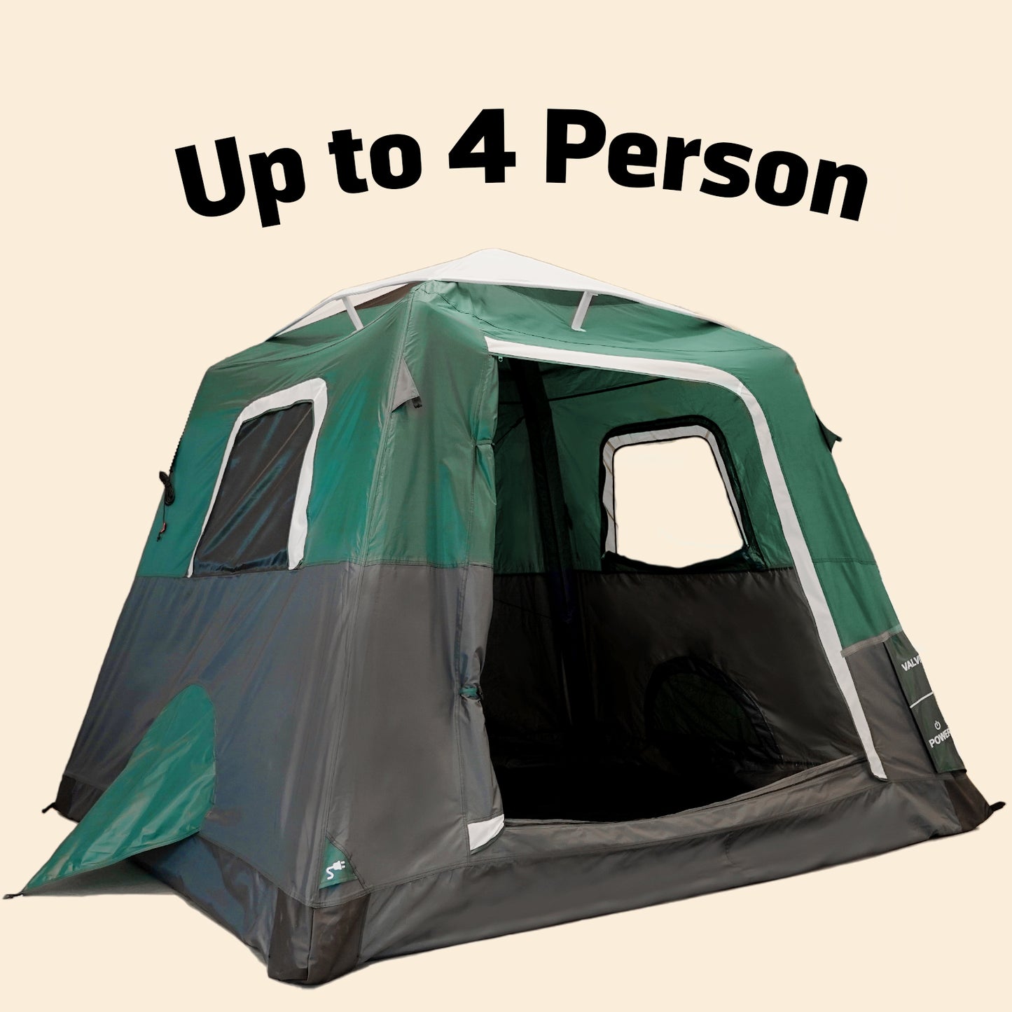 Small-Sized 2 Step Cabin Tent + FREE Camping Tarp (Up To 4 Person, AU)