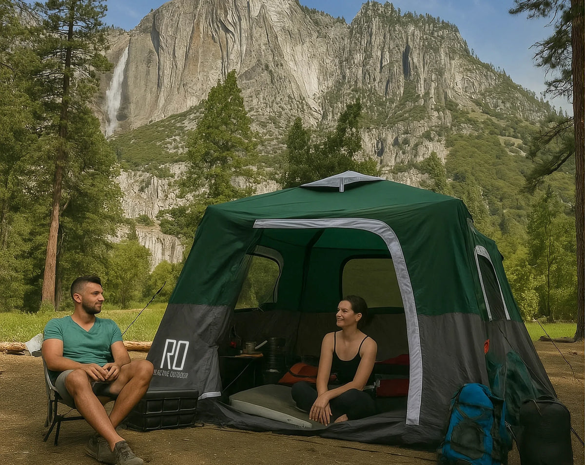 Couple camping with Reactive Outdoor tent