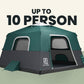 Extra Large-Sized 2 Step Cabin Tent + FREE Camping Tarp (Up To 10 Person)
