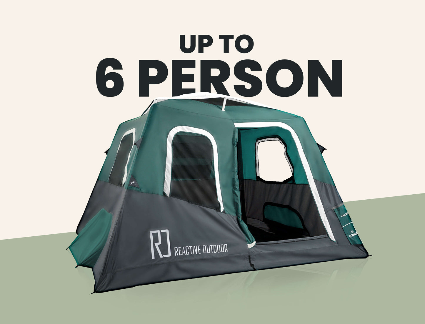Large-Sized 2-Step Cabin Tent + FREE Camping Tarp (Up To 6 Person, EU)