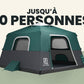 2-Step Cabin Tent – Très grande taille + Bâche de camping OFFERTE (jusqu’à 10 personnes, FR).